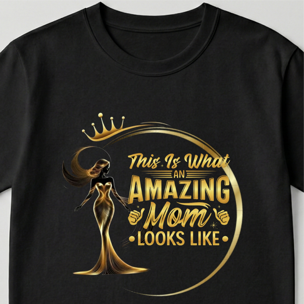 Amazing Mom - round neck T-Shirt