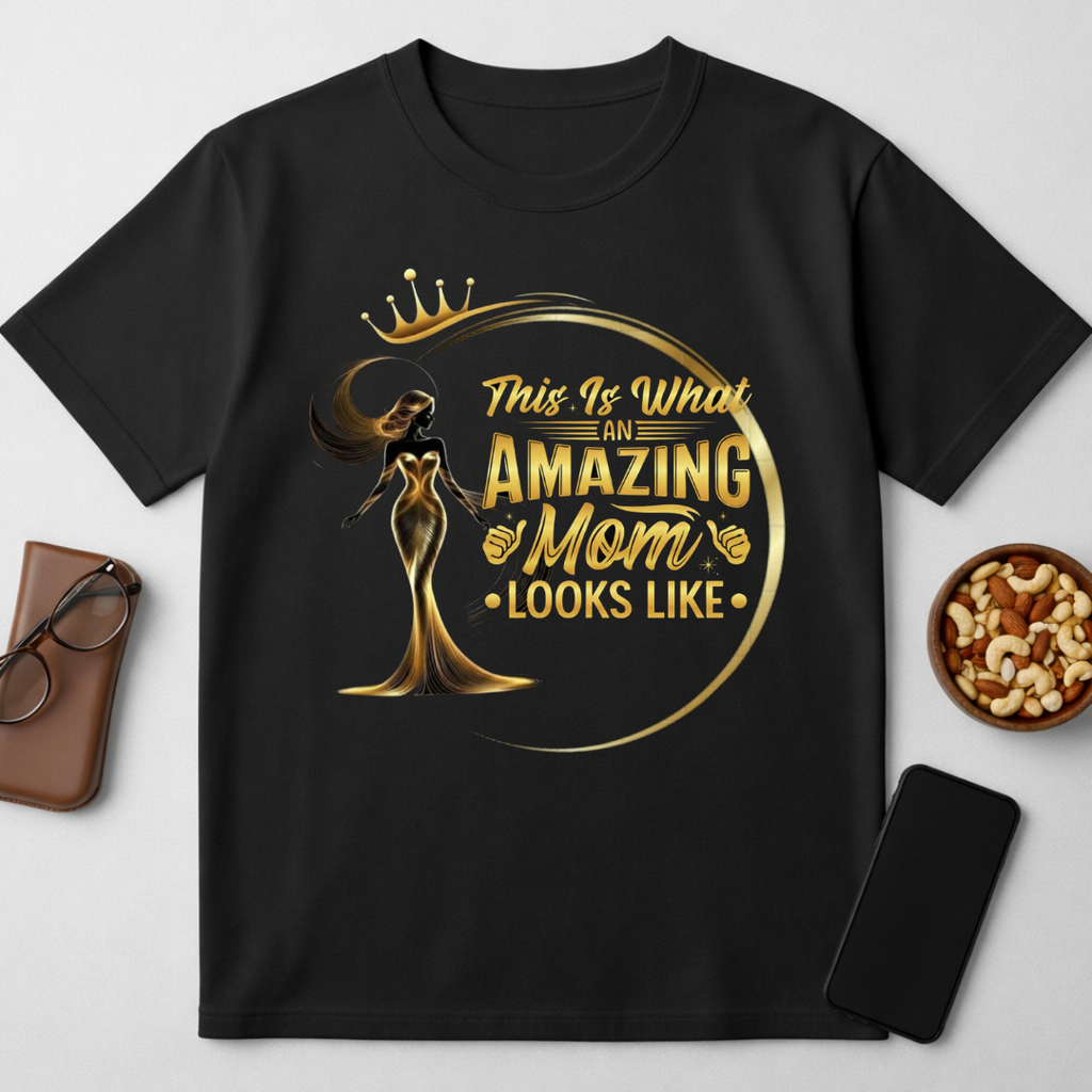 Amazing Mom - round neck T-Shirt
