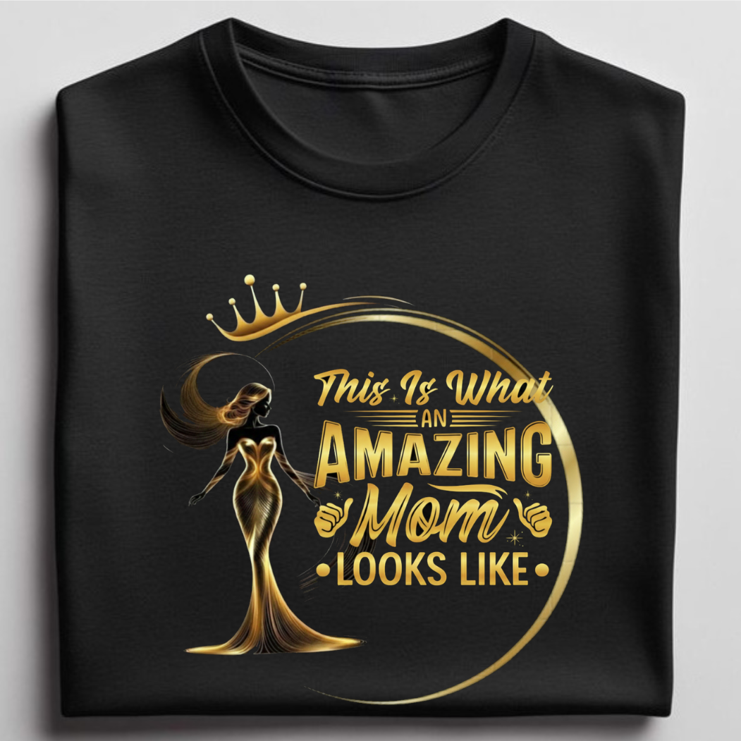 Amazing Mom - round neck T-Shirt