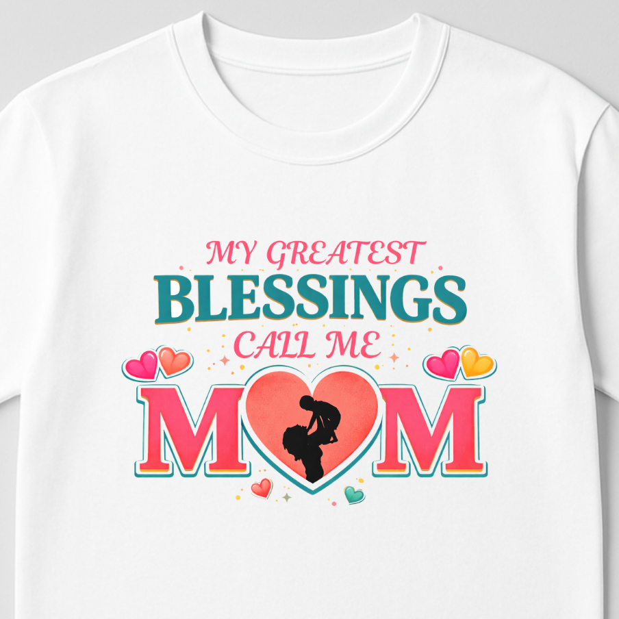 Greatest Blessings, Mom - round neck T-Shirt