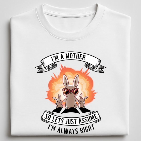 Mom always right - round neck T-Shirt
