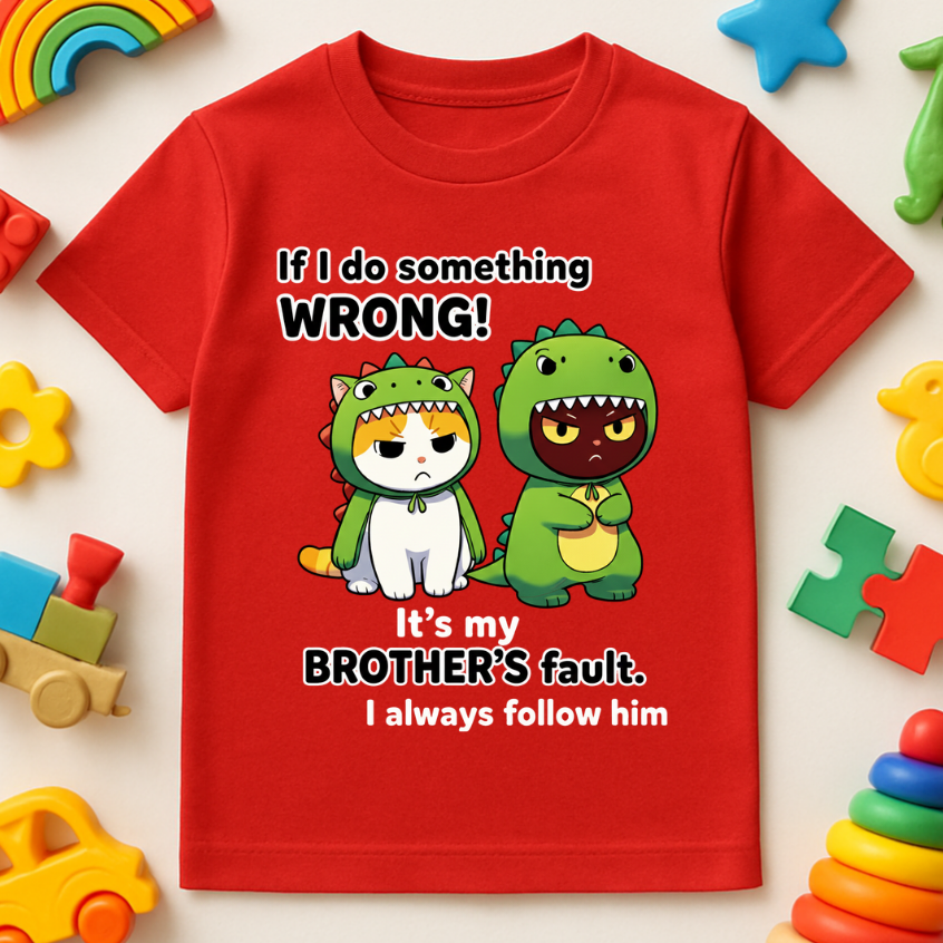 Brother's fault - round neck kids T-Shirt