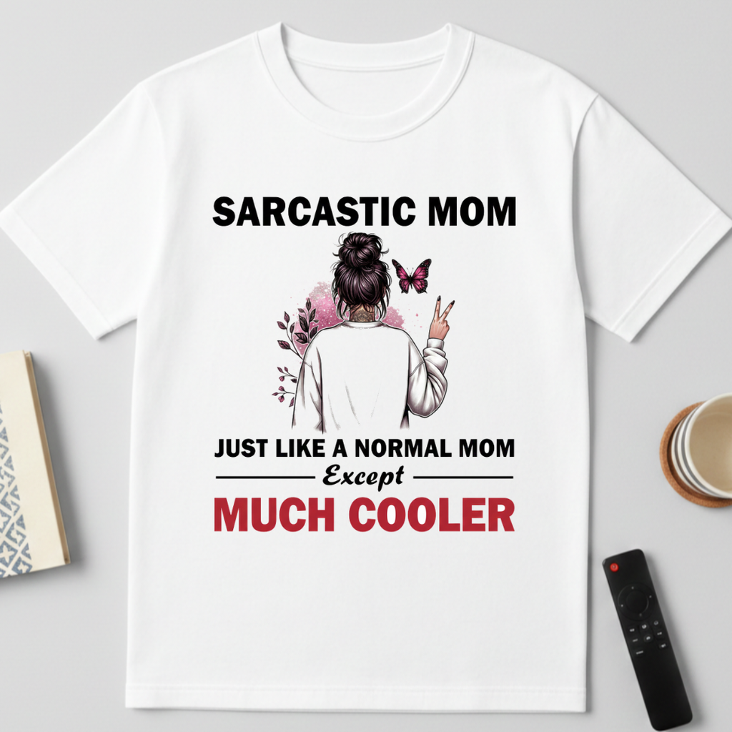 Sarcastic Mom - round neck T-Shirt