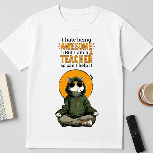 Awesome Teacher - round neck T-Shirt