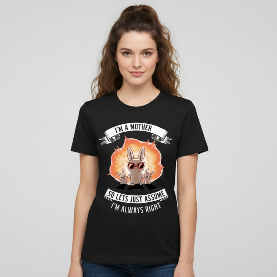 Mom always right - round neck T-Shirt