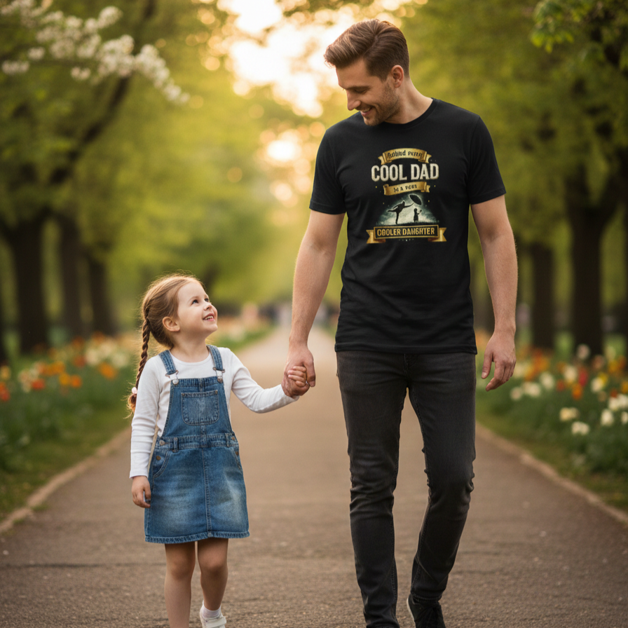 Cool Dad Cooler Daughter - round neck T-Shirt