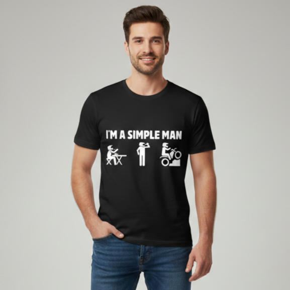 Simple man - round neck T-Shirt